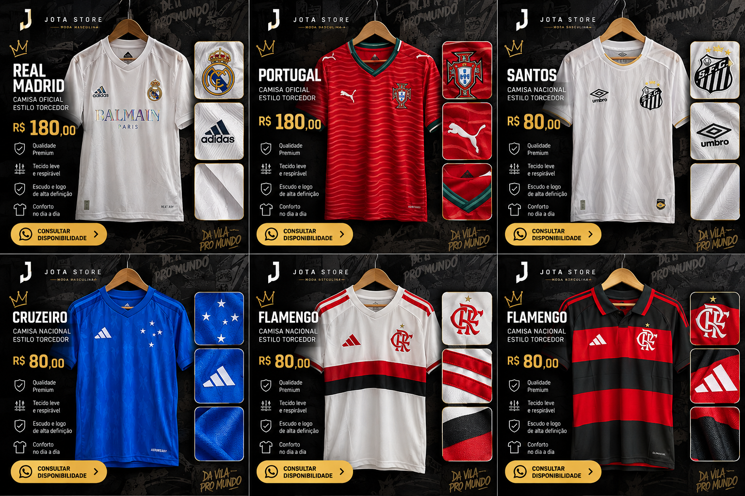 Seleção de camisas de futebol